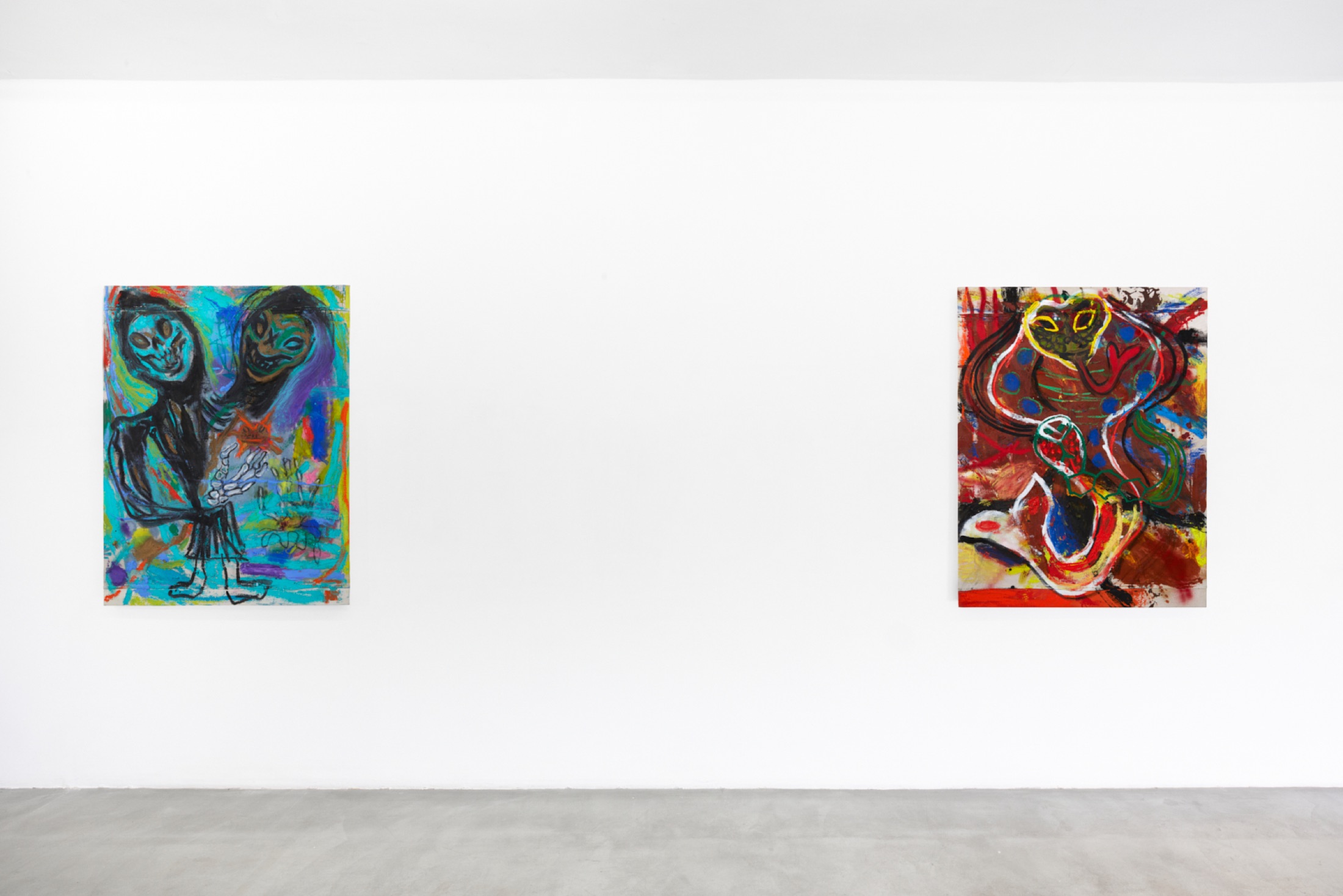 Installation view of A.K.A. PSYCHOPOMP, Bremond Capela, Paris, France, 2025
